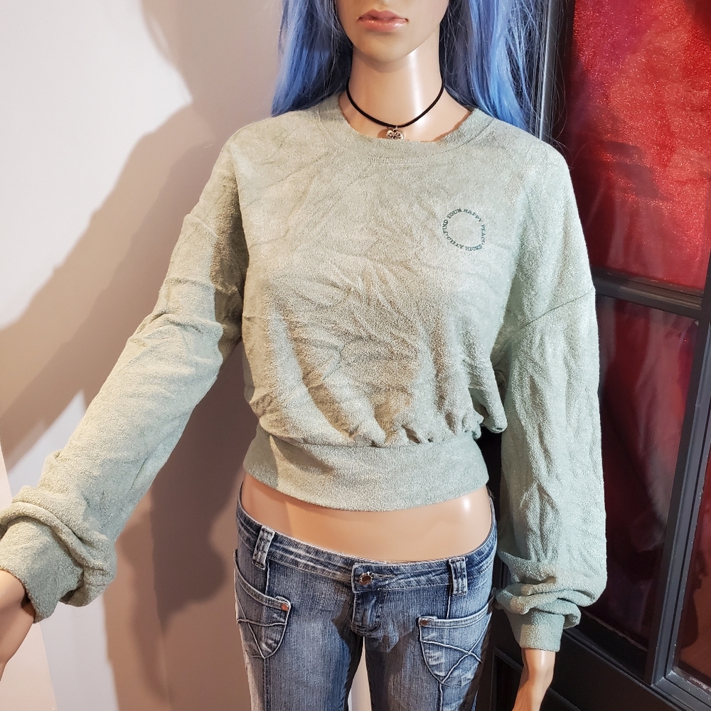 Gilly Hicks Pastel Green Cropped Sweater